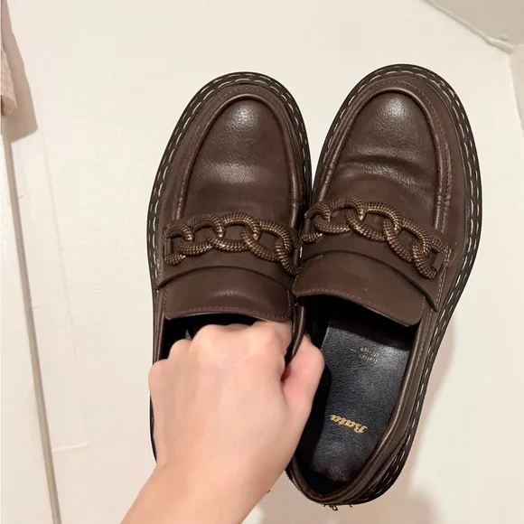 Bata Women's Brown Loafers with Chain Detail - Picture 3 of 4